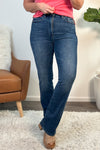 Judy Blue Calantha HW Tummy Control Bootcut Long Jean : Dark