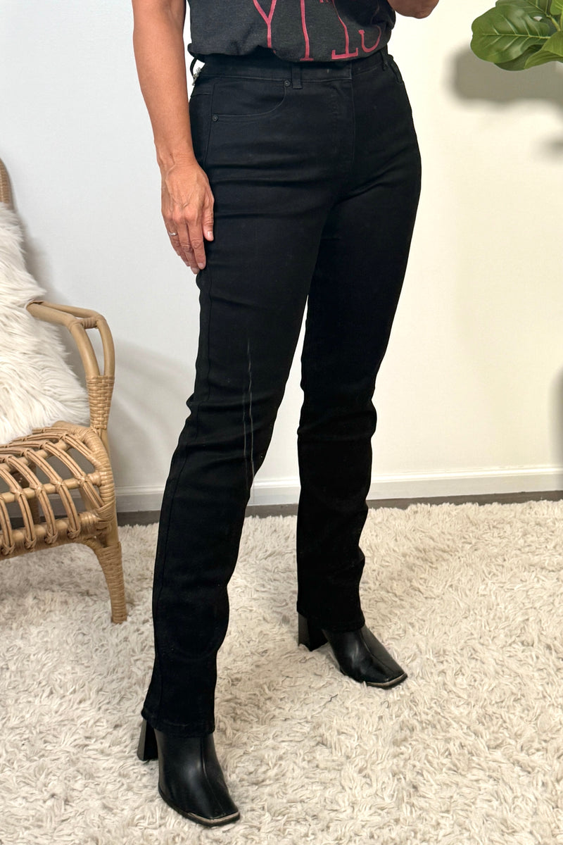 Tribal Sophia straight leg Jeans : Black