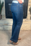 Tribal  Audrey Pull on Flare Jeans : Stormy Blue