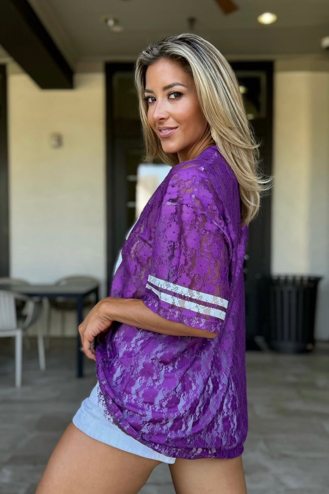 It's Game Time Lace Jersey : Purple