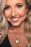 Lula N Lee Antique Gold dot chain Necklace w/ crystal/gold pendant