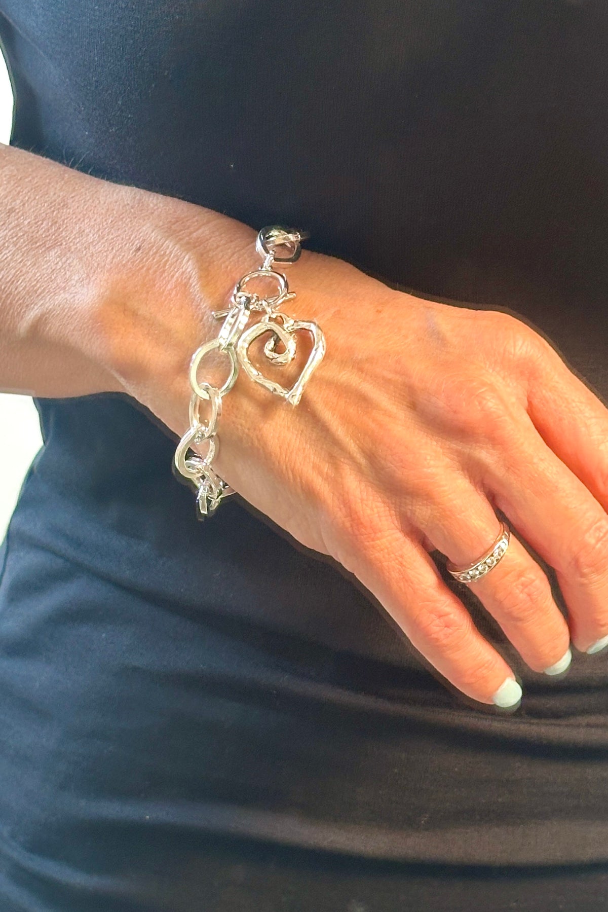 Lula N Lee Silver Plated Toggle Bracelet w. Pendant
