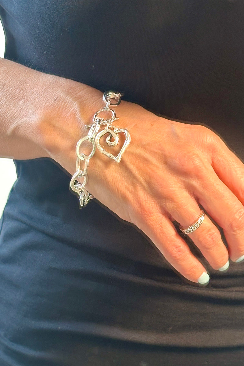 Lula N Lee Silver Plated Toggle Bracelet w. Pendant