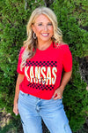 Kansas City Checkered Tee : Red