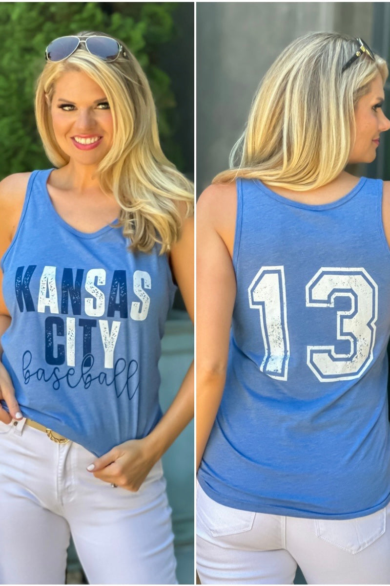 Kansas City Baseball Tank Top : Blue