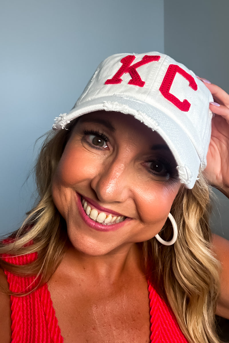 1KC Ballcap : White/Red