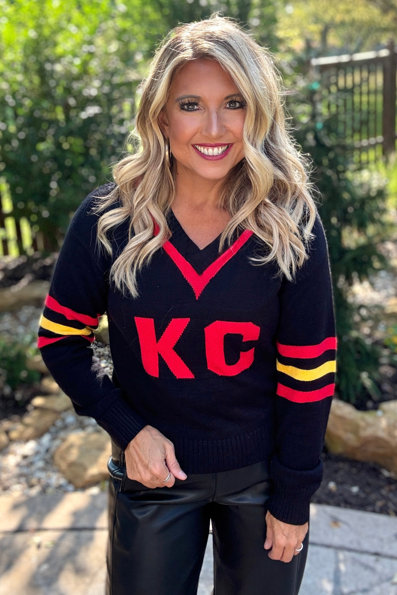 KC Varsity Vintage Cheer Sweater : Black