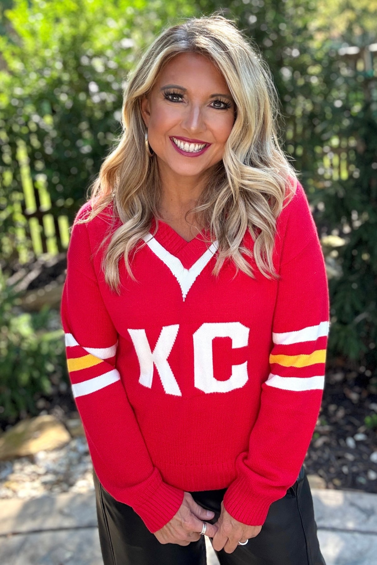 KC Varsity Vintage Cheer Sweater : Red
