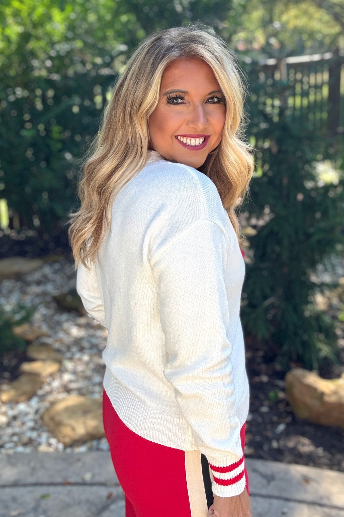 Kansas City Varsity Crew Neck Sweater : White