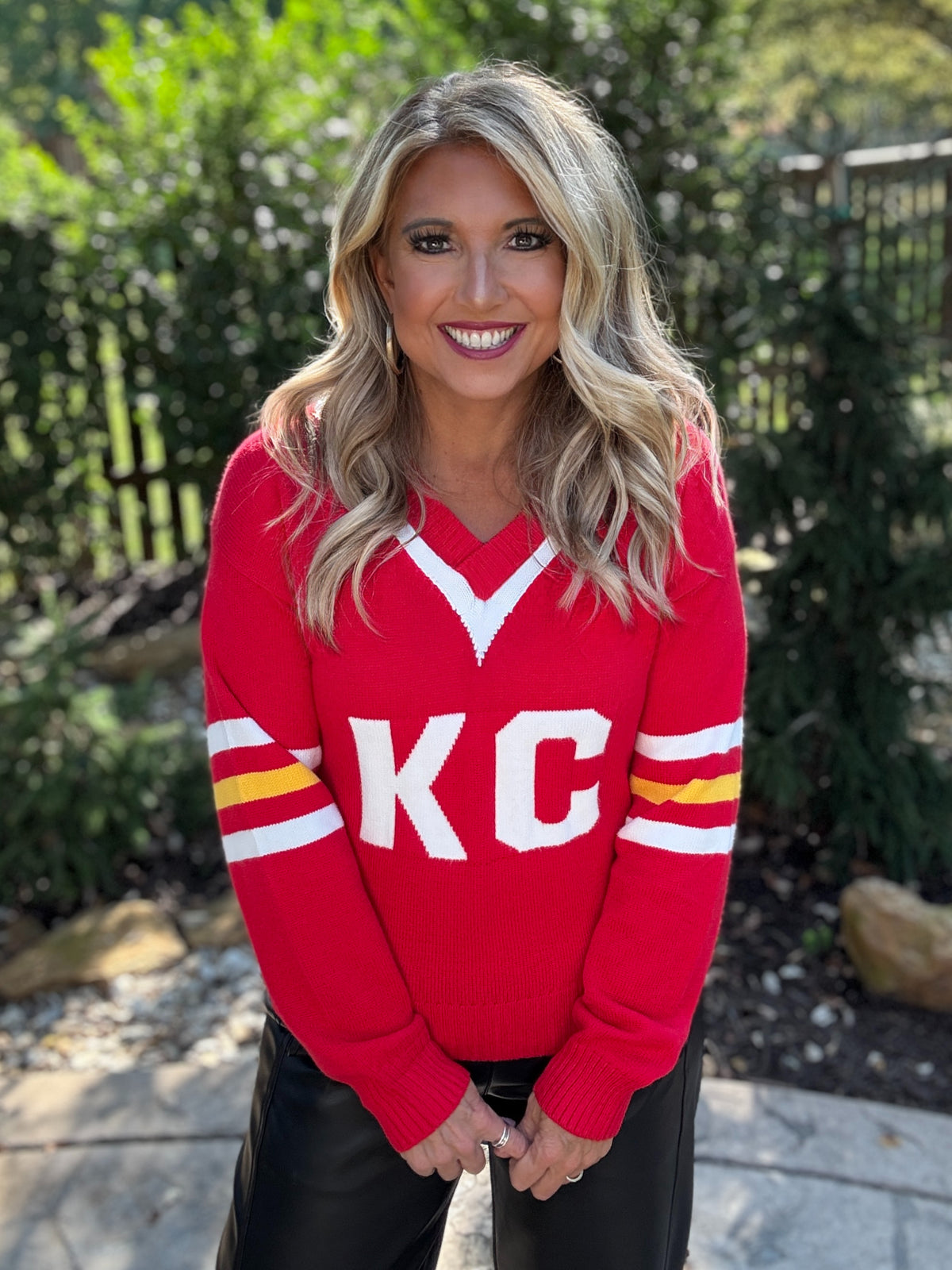 KC Varsity Vintage Cheer Sweater : Red