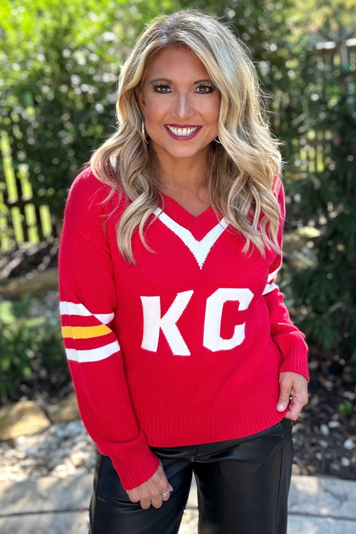 KC Varsity Vintage Cheer Sweater : Red