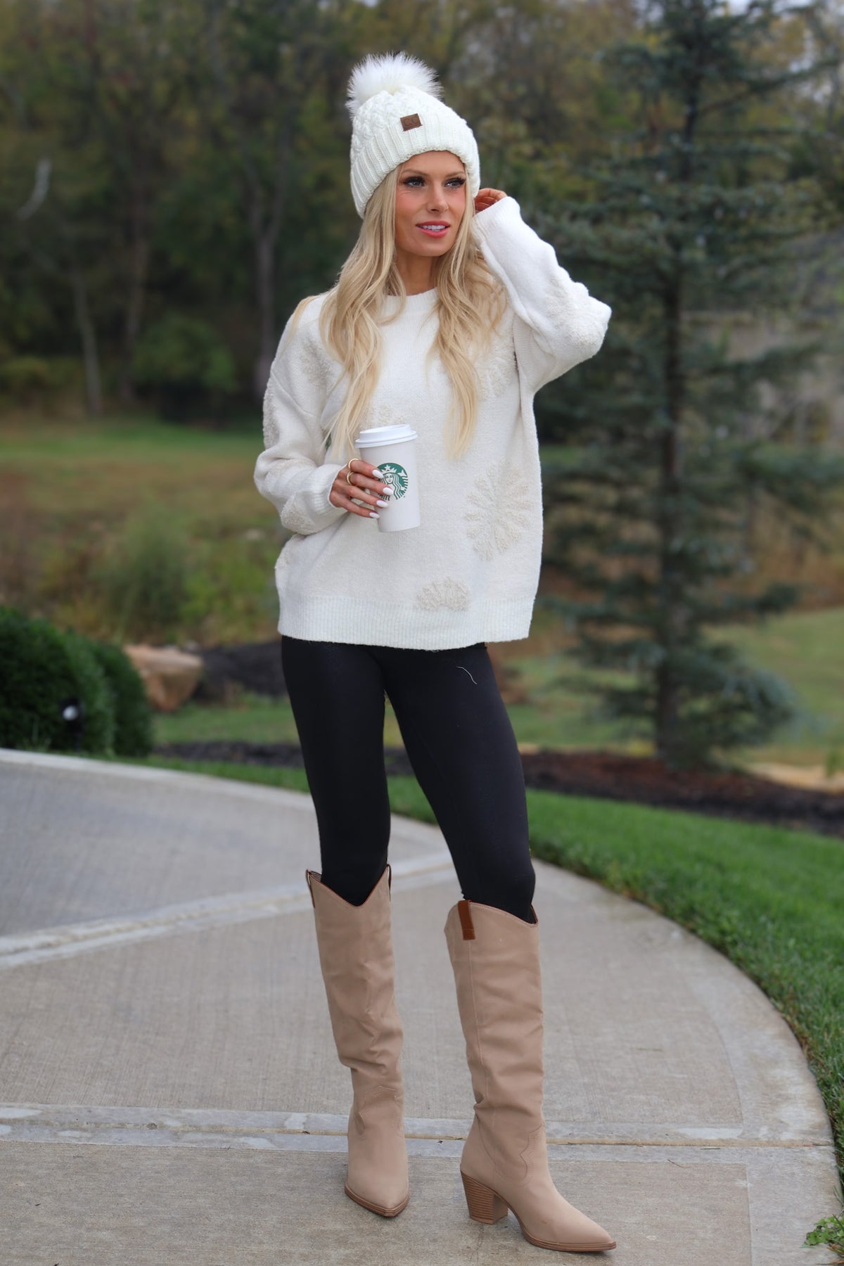 Rooney Floral Flocked Sweater : Ivory