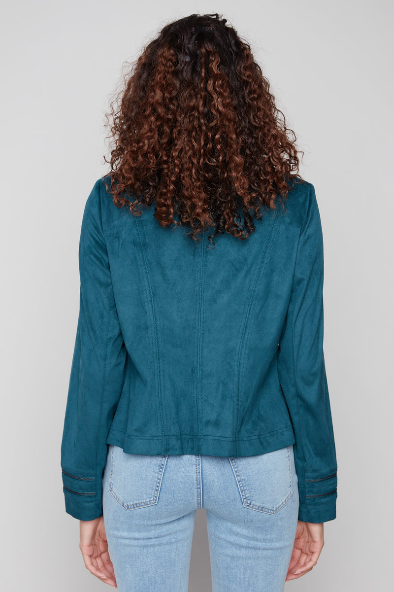 Charlie B Kesia Faux Suede Jacket - Evergreen