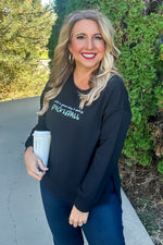 Good Day To Play Pickeball Crew Neck Pullover : Black