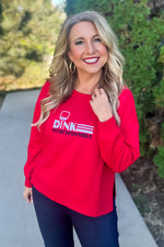 Dink Responsibly Pickeball Crew Neck Pullover : Red