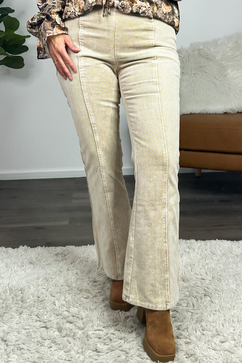 Cider Sippin' Corduroy Flare Pants : Sand