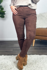 Liverpool Abby Ankle Suede Skinny Jean : Brown