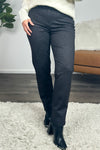 Liverpool Lourde Madonna Crosshatch Slim Pants : Black/Maroon