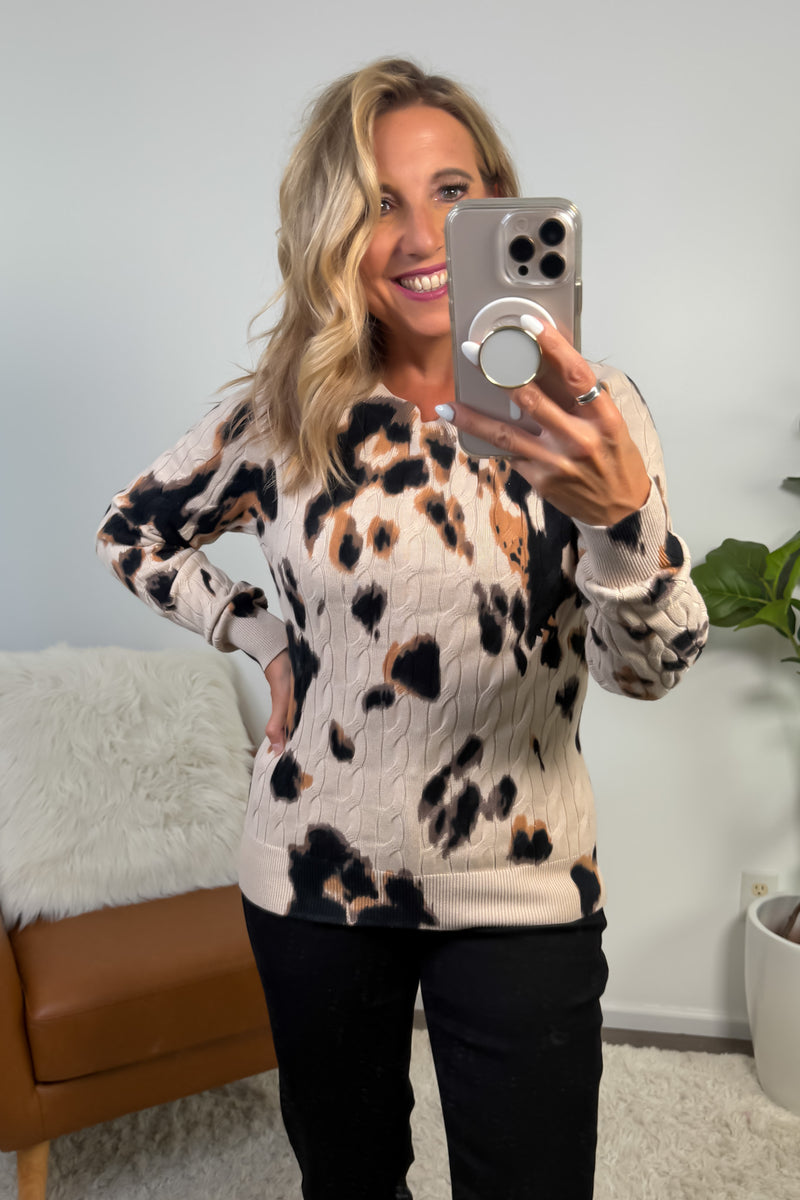 Tribal Tonya Crew Neck Sweater : Sandstone