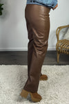 Adler Faux Leather Pant : Brown