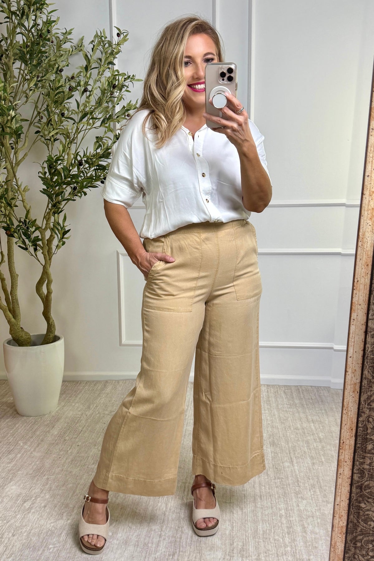 Tribal Arielle Elbow Sleeve Blouse : White