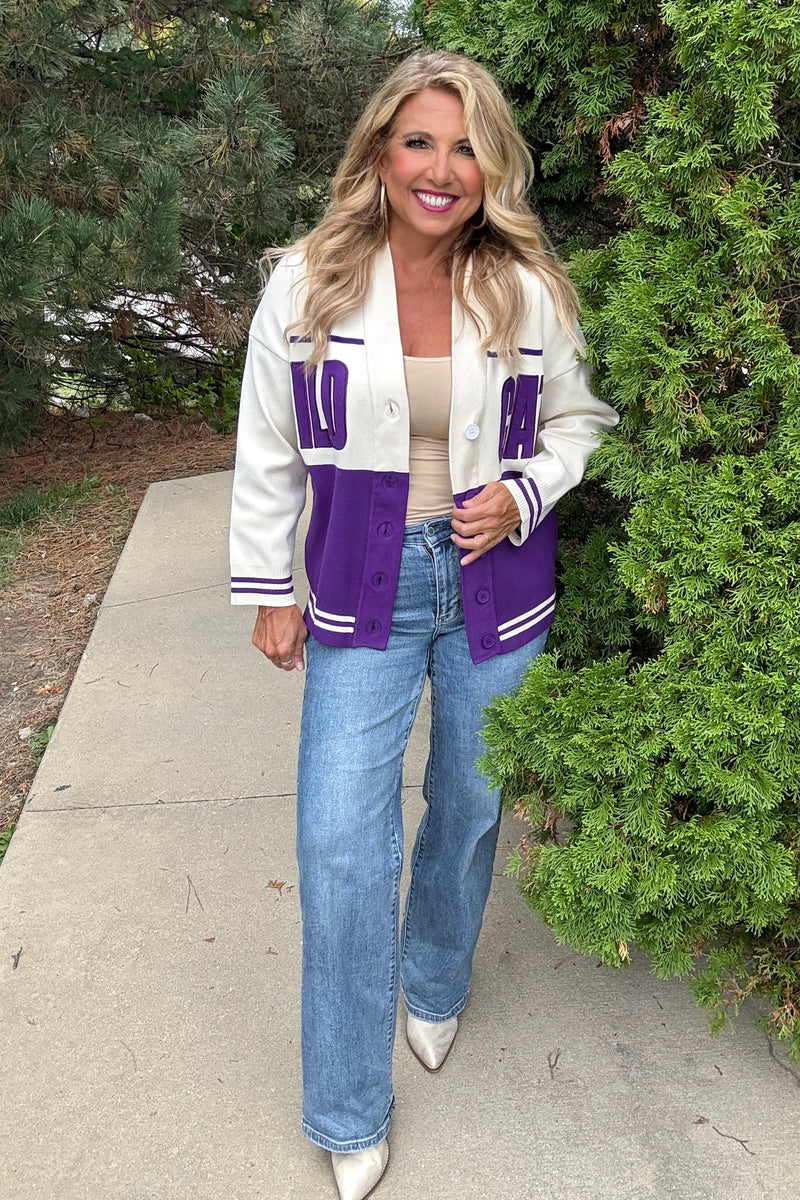 KSU Carley Card Lux Cardigan : Purple