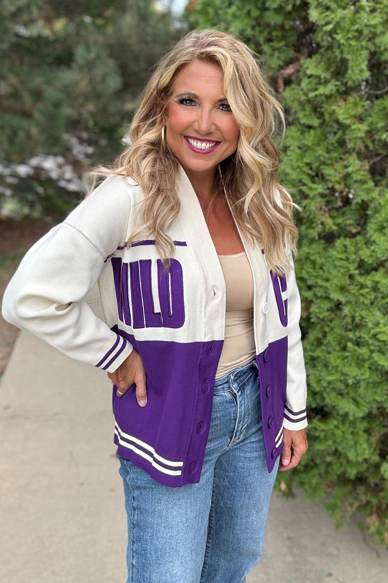 KSU Carley Card Lux Cardigan : Purple