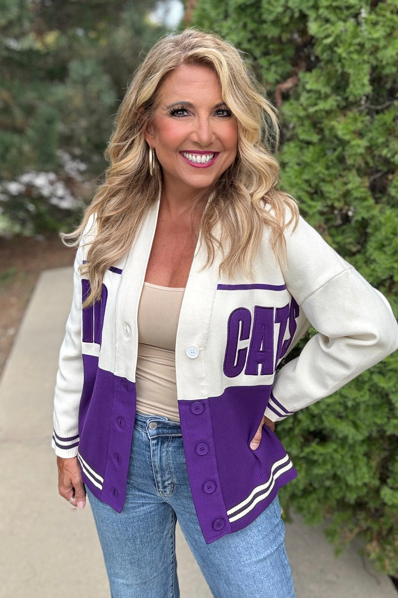 KSU Carley Card Lux Cardigan : Purple