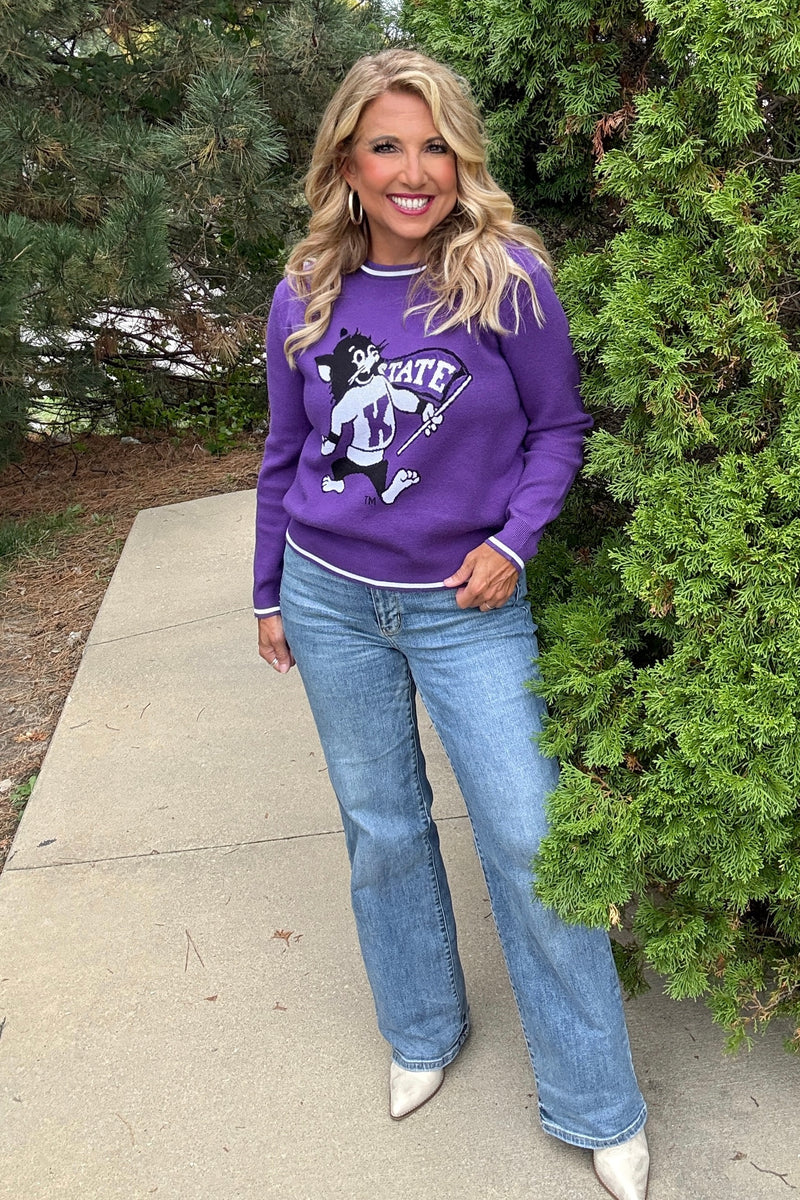 Kansas State Univ. Wicks Woven Sweater : Purple