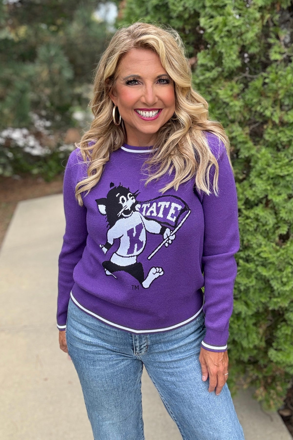 Kansas State Univ. Wicks Woven Sweater : Purple