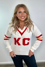 KC Vintage Cheer Sweater : White