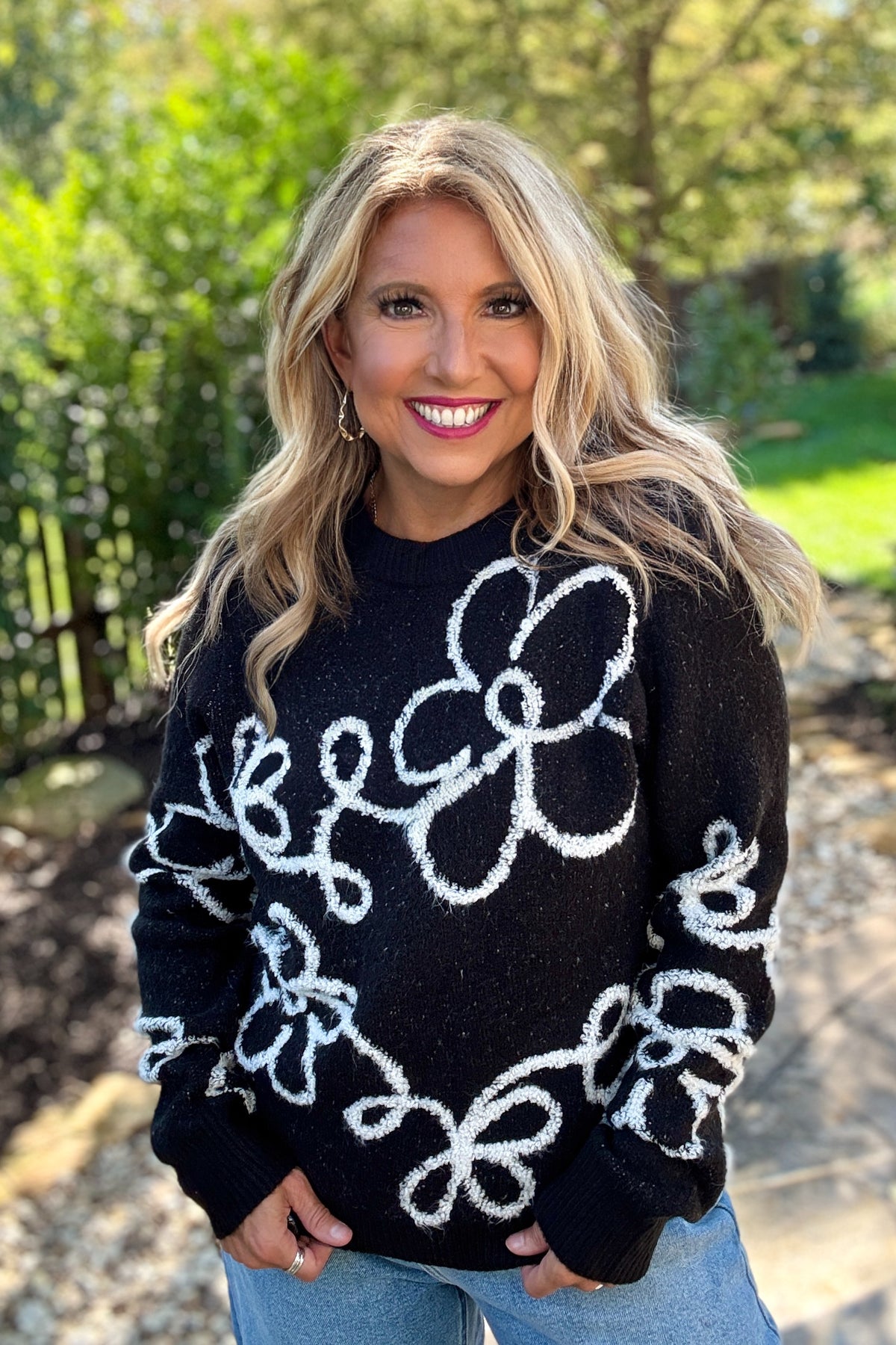 Florrie Floral Top : Black