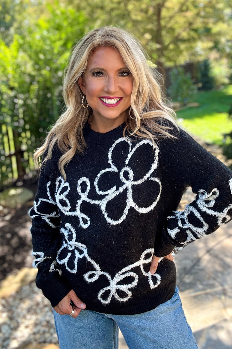 Florrie Floral Top : Black