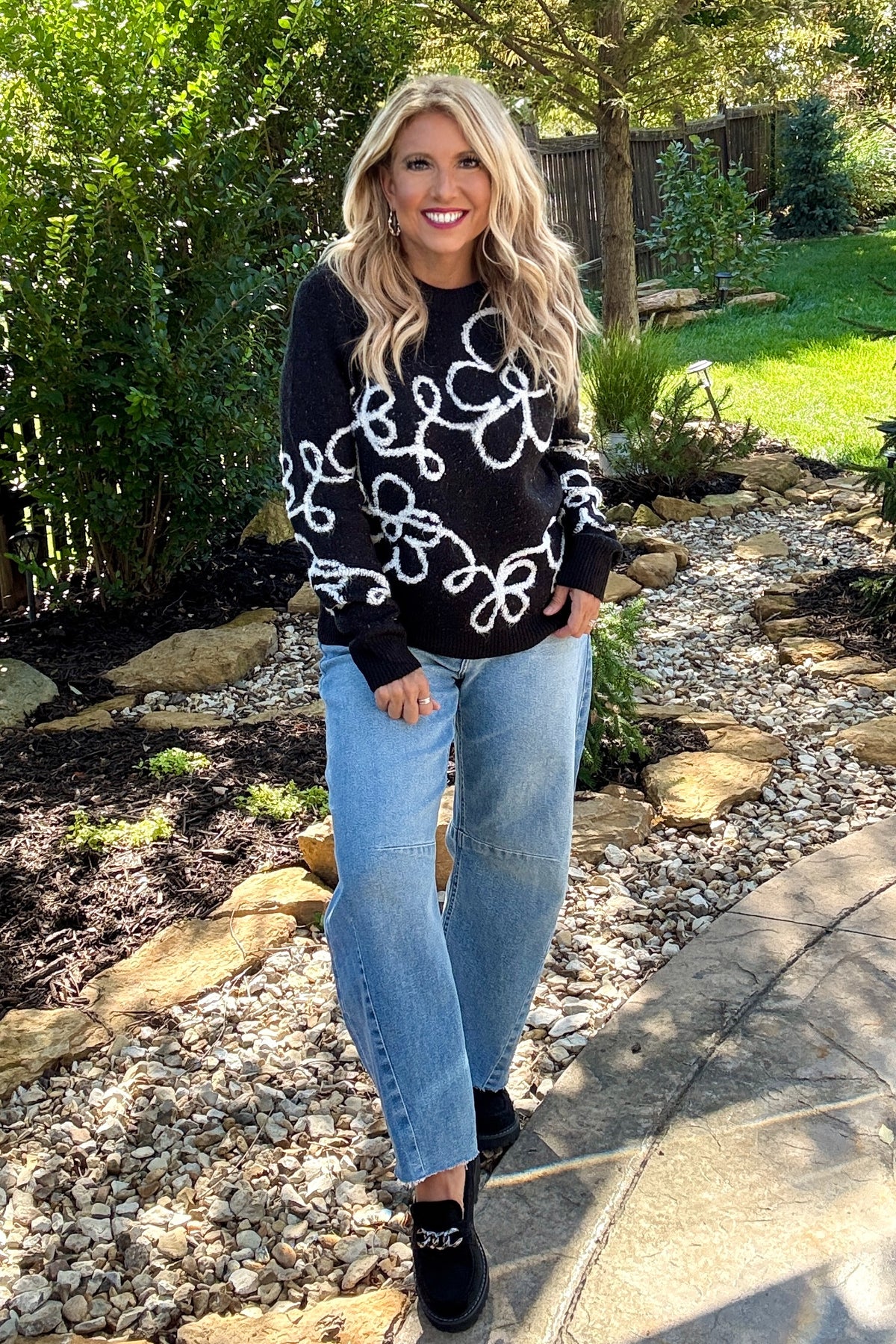 Florrie Floral Top : Black