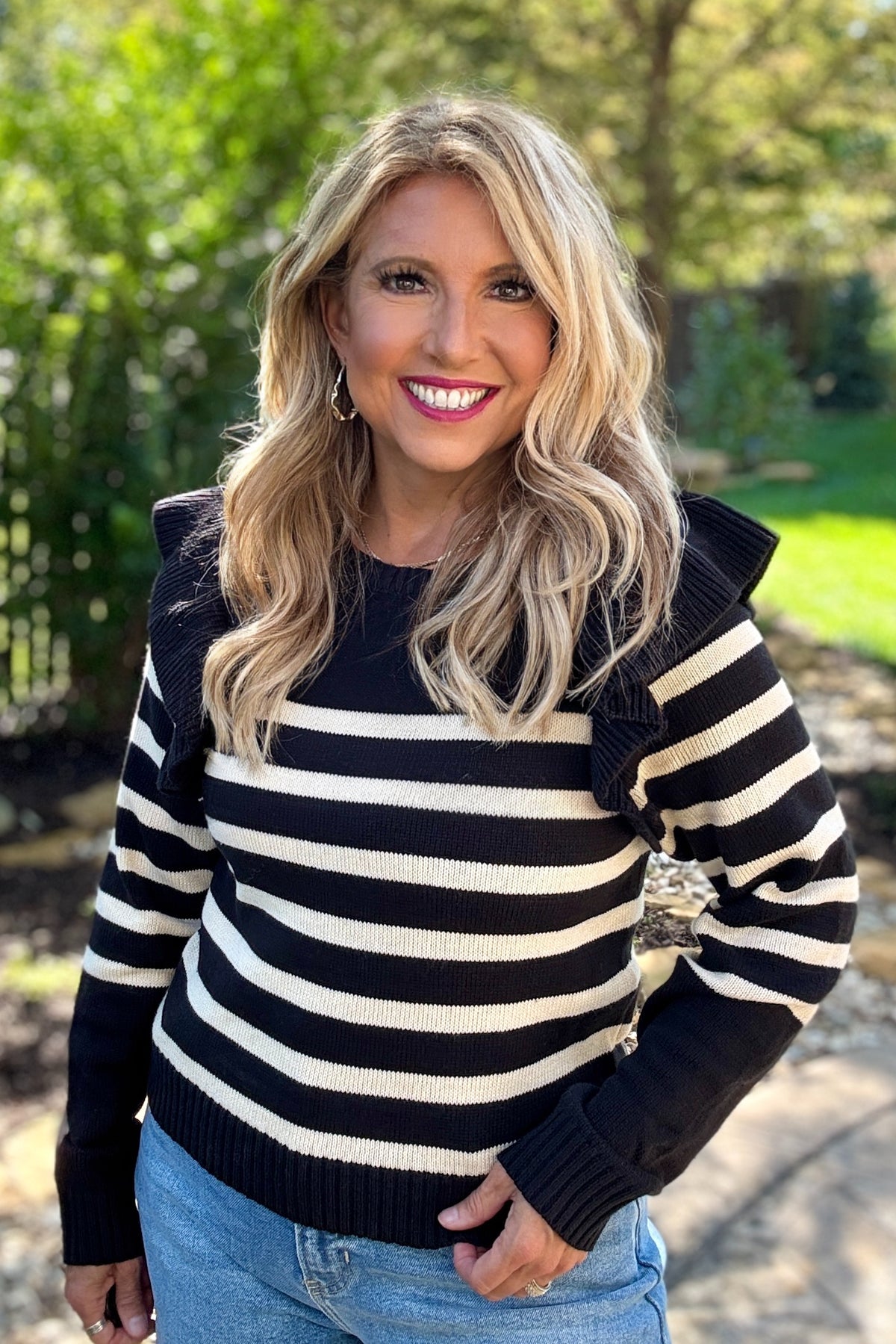 Vanita Striped Sweater : Black/Ivory
