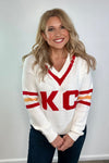 KC Vintage Cheer Sweater : White