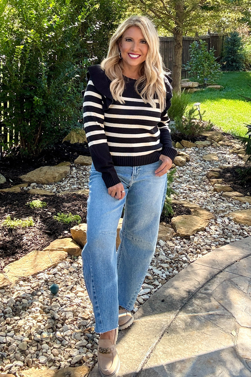 Vanita Striped Sweater : Black/Ivory