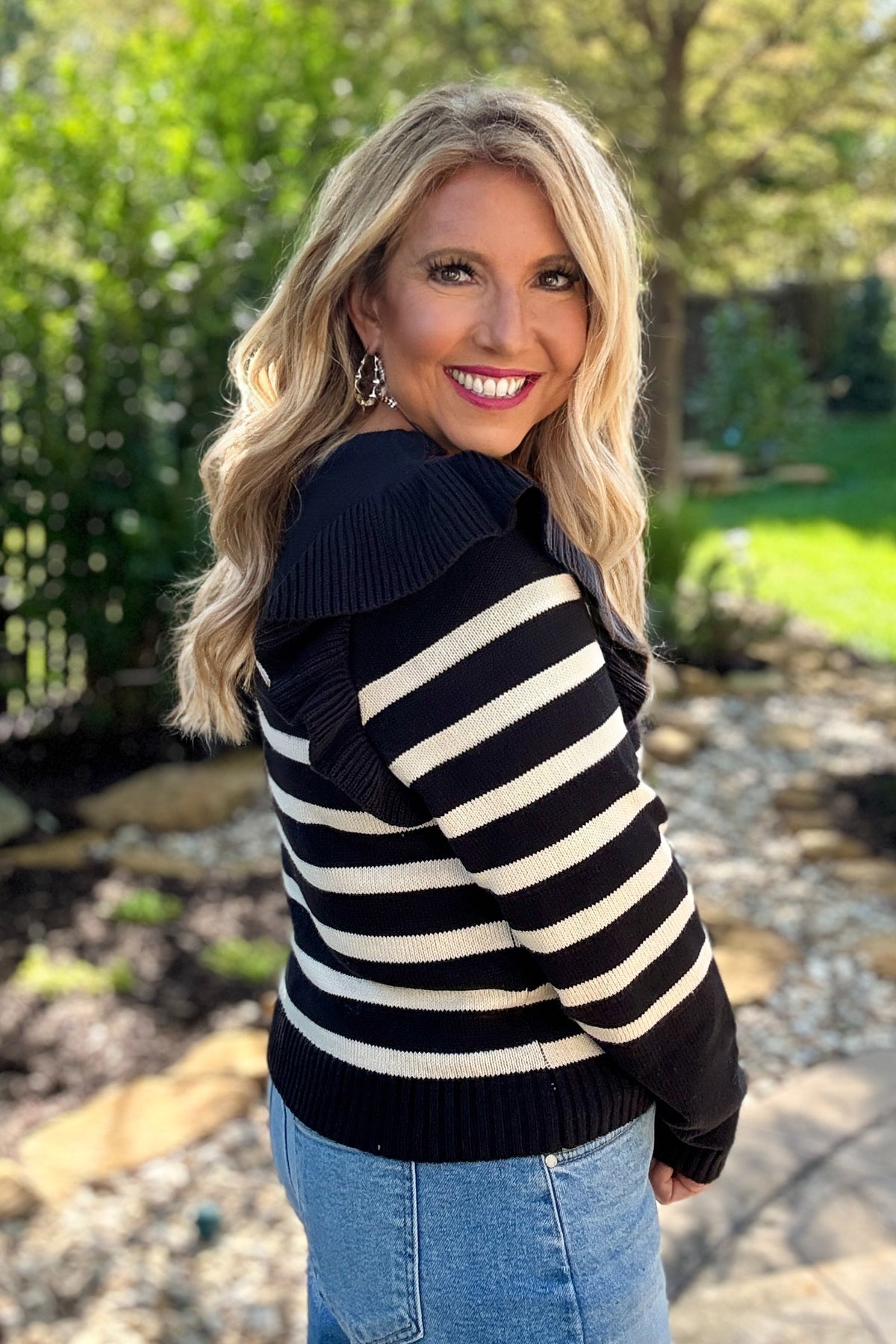 Vanita Striped Sweater : Black/Ivory