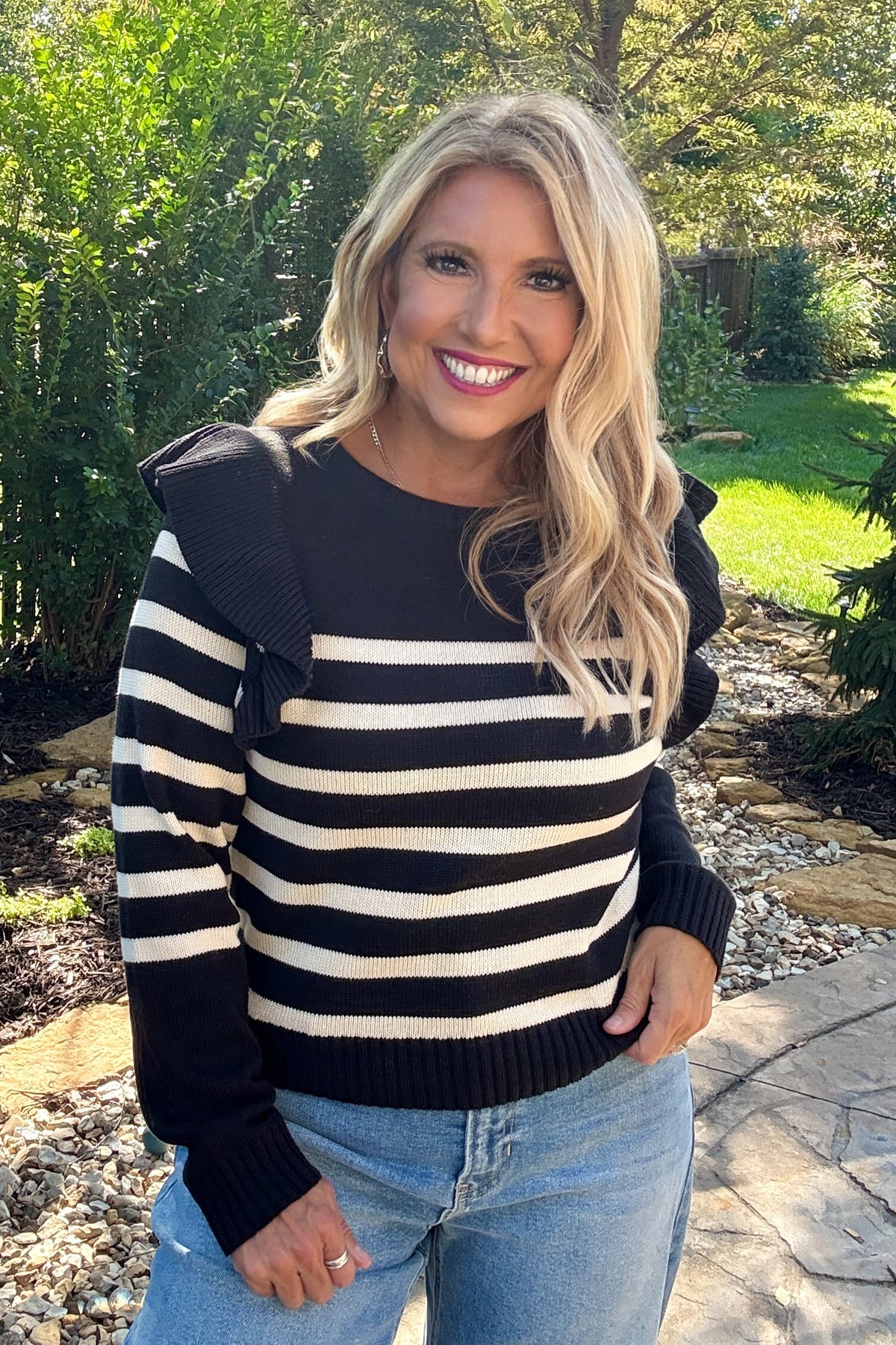 Vanita Striped Sweater : Black/Ivory
