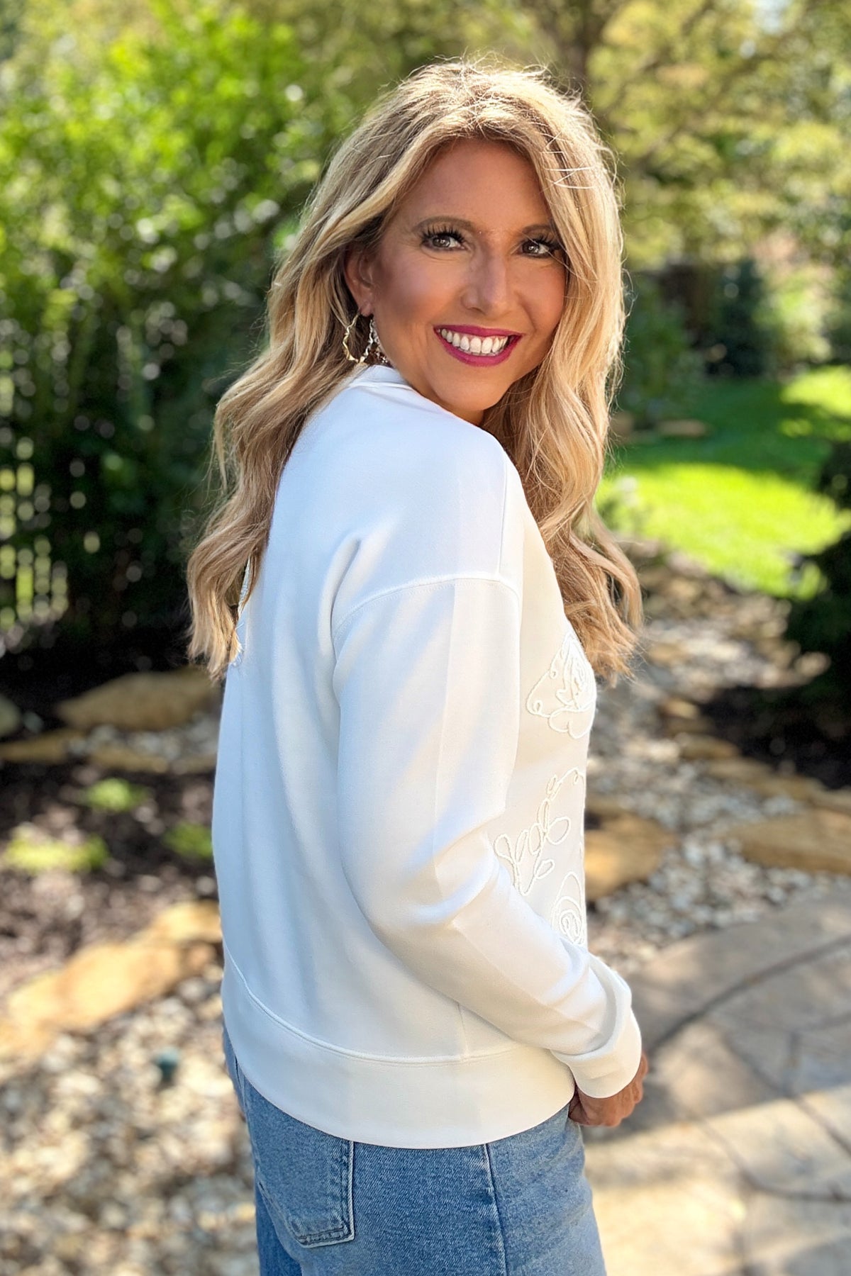 Charlie B Daena Detailed Top : White