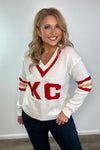 KC Vintage Cheer Sweater : White