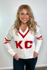 KC Vintage Cheer Sweater : White