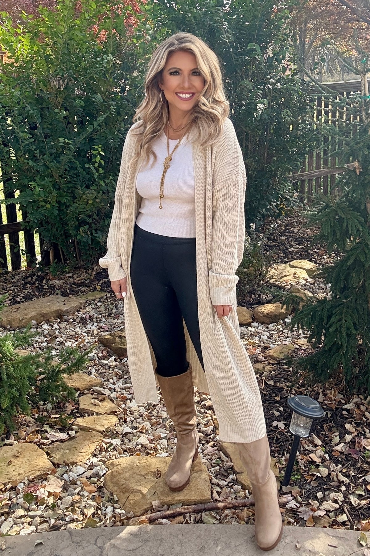 Brooklyn Longline Open Cardigan : Cream