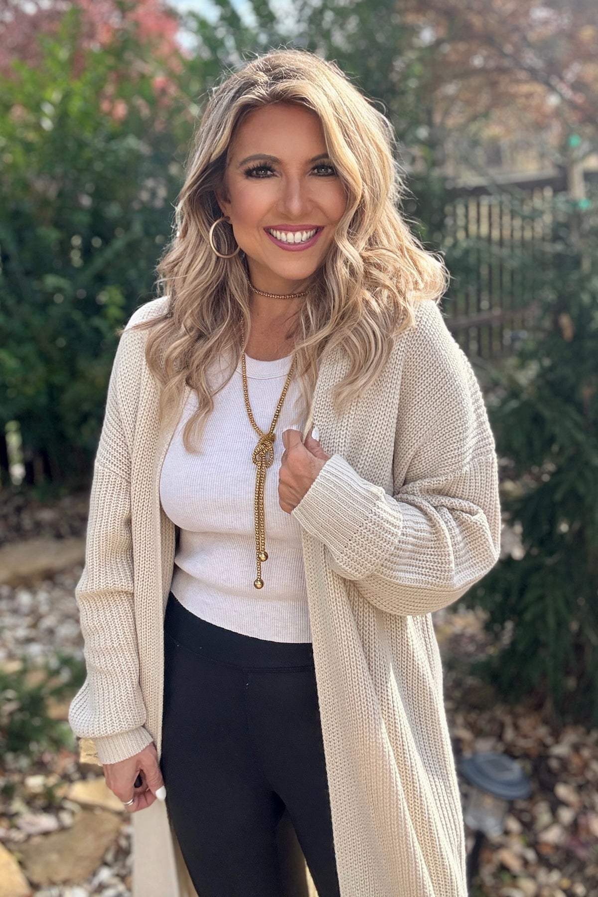 Brooklyn Longline Open Cardigan : Cream