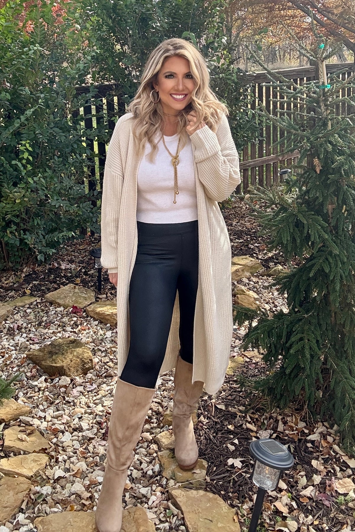 Brooklyn Longline Open Cardigan : Cream