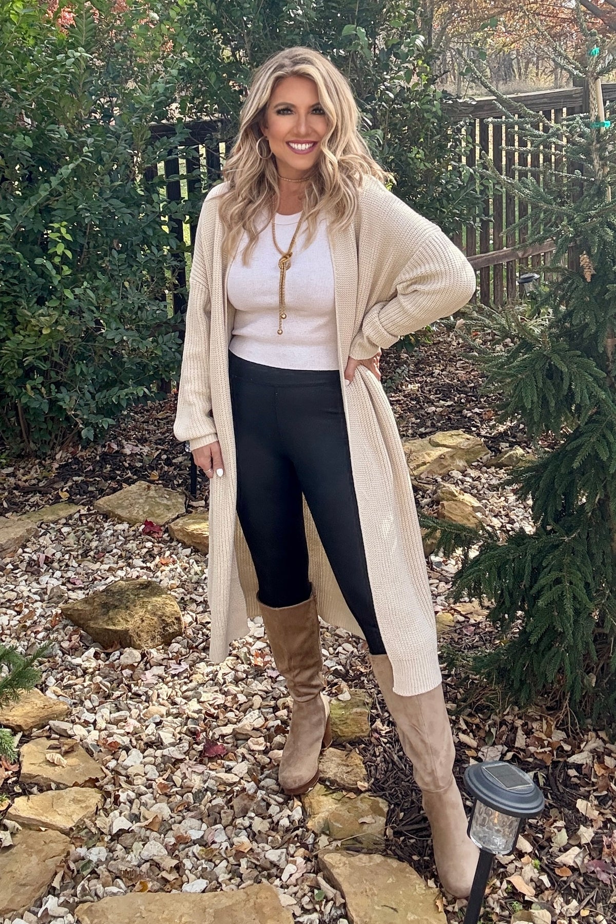 Brooklyn Longline Open Cardigan : Cream