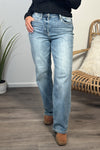 Judy Blue Nahdia Straight Jeans : Lt. Wash