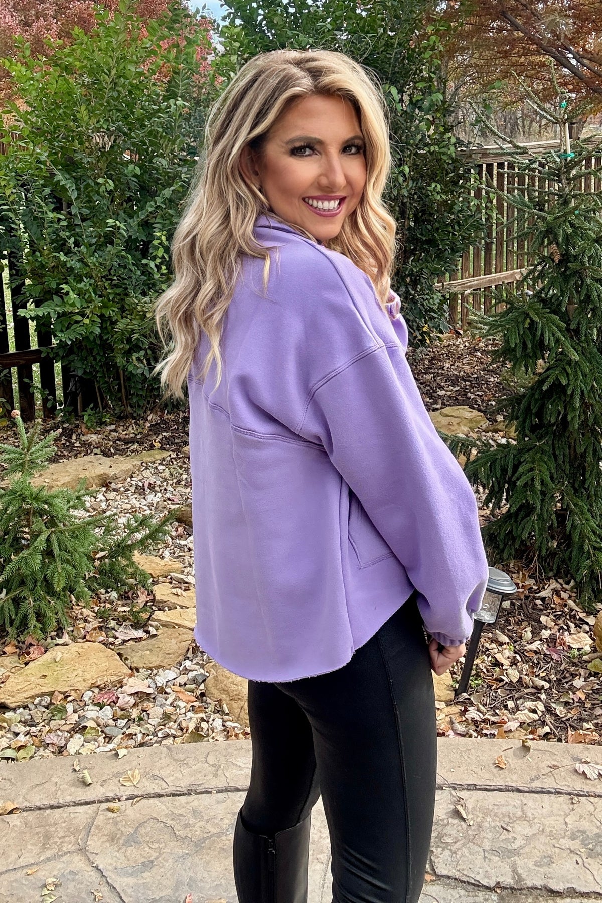 Aubree Quarter Zip Pullover : Purple