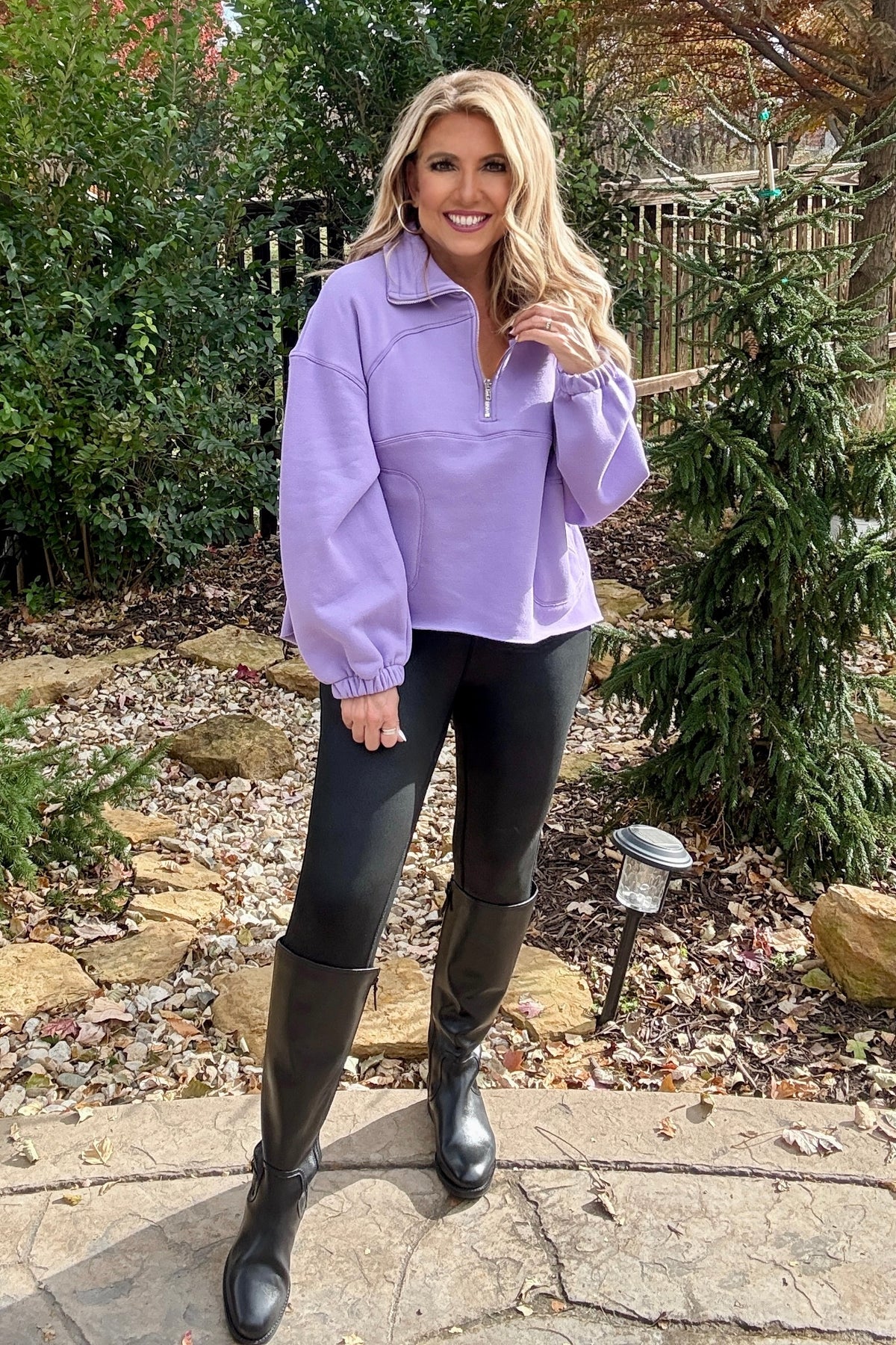 Aubree Quarter Zip Pullover : Purple