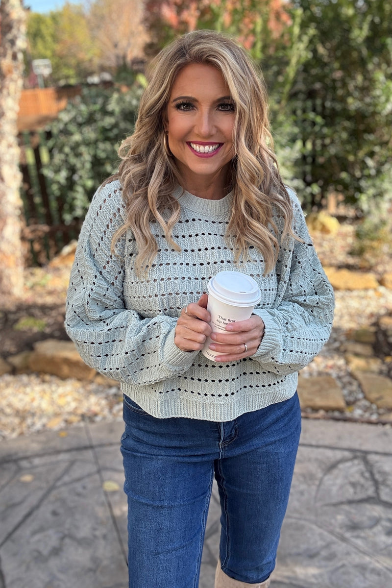 Lilith Crop Sweater : Sage